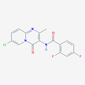 molecular formula C16H10ClF2N3O2 B6519370 N-{7-chloro-2-methyl-4-oxo-4H-pyrido[1,2-a]pyrimidin-3-yl}-2,4-difluorobenzamide CAS No. 921151-85-1