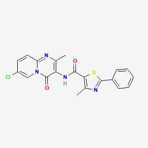 N-{7-chloro-2-methyl-4-oxo-4H-pyrido[1,2-a]pyrimidin-3-yl}-4-methyl-2-phenyl-1,3-thiazole-5-carboxamide