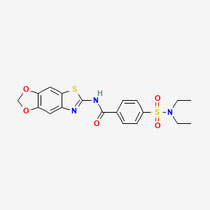 4-(diethylsulfamoyl)-N-{4,6-dioxa-10-thia-12-azatricyclo[7.3.0.0^{3,7}]dodeca-1(9),2,7,11-tetraen-11-yl}benzamide