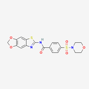 N-{4,6-dioxa-10-thia-12-azatricyclo[7.3.0.0^{3,7}]dodeca-1(9),2,7,11-tetraen-11-yl}-4-(morpholine-4-sulfonyl)benzamide