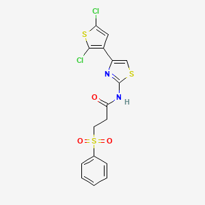 3-(benzenesulfonyl)-N-[4-(2,5-dichlorothiophen-3-yl)-1,3-thiazol-2-yl]propanamide