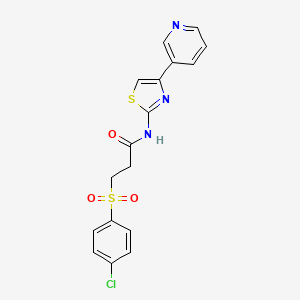 molecular formula C17H14ClN3O3S2 B6519432 3-(4-chlorobenzenesulfonyl)-N-[4-(pyridin-3-yl)-1,3-thiazol-2-yl]propanamide CAS No. 903250-55-5