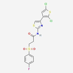 N-[4-(2,5-dichlorothiophen-3-yl)-1,3-thiazol-2-yl]-3-(4-fluorobenzenesulfonyl)propanamide