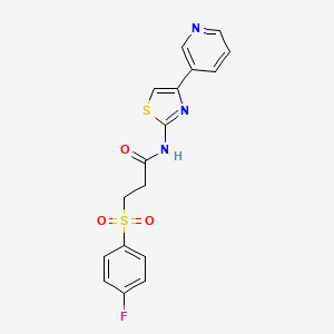 molecular formula C17H14FN3O3S2 B6519443 3-(4-fluorobenzenesulfonyl)-N-[4-(pyridin-3-yl)-1,3-thiazol-2-yl]propanamide CAS No. 895472-59-0