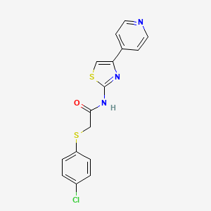 molecular formula C16H12ClN3OS2 B6519473 2-[(4-chlorophenyl)sulfanyl]-N-[4-(pyridin-4-yl)-1,3-thiazol-2-yl]acetamide CAS No. 895470-99-2