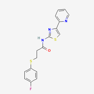 3-[(4-fluorophenyl)sulfanyl]-N-[4-(pyridin-2-yl)-1,3-thiazol-2-yl]propanamide