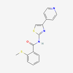 molecular formula C16H13N3OS2 B6519481 2-(methylsulfanyl)-N-[4-(pyridin-4-yl)-1,3-thiazol-2-yl]benzamide CAS No. 896347-88-9