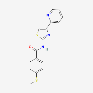 4-(methylsulfanyl)-N-[4-(pyridin-2-yl)-1,3-thiazol-2-yl]benzamide
