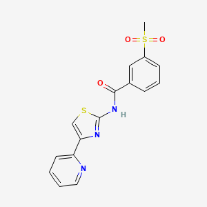 molecular formula C16H13N3O3S2 B6519516 3-methanesulfonyl-N-[4-(pyridin-2-yl)-1,3-thiazol-2-yl]benzamide CAS No. 896289-69-3