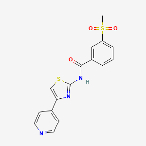 molecular formula C16H13N3O3S2 B6519521 3-methanesulfonyl-N-[4-(pyridin-4-yl)-1,3-thiazol-2-yl]benzamide CAS No. 896290-02-1