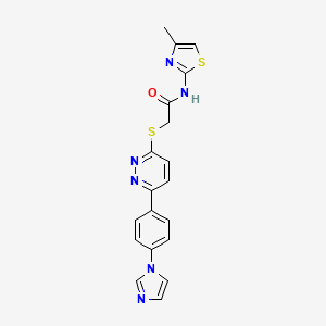 molecular formula C19H16N6OS2 B6519536 2-({6-[4-(1H-imidazol-1-yl)phenyl]pyridazin-3-yl}sulfanyl)-N-(4-methyl-1,3-thiazol-2-yl)acetamide CAS No. 896363-48-7