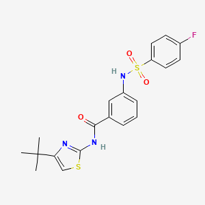 molecular formula C20H20FN3O3S2 B6519549 N-(4-tert-butyl-1,3-thiazol-2-yl)-3-(4-fluorobenzenesulfonamido)benzamide CAS No. 896363-77-2