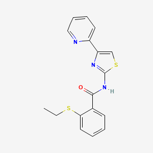 2-(ethylsulfanyl)-N-[4-(pyridin-2-yl)-1,3-thiazol-2-yl]benzamide