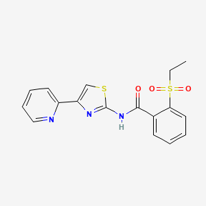 molecular formula C17H15N3O3S2 B6519551 2-(ethanesulfonyl)-N-[4-(pyridin-2-yl)-1,3-thiazol-2-yl]benzamide CAS No. 896364-90-2