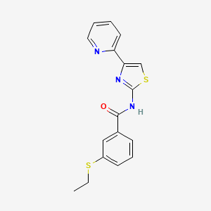 3-(ethylsulfanyl)-N-[4-(pyridin-2-yl)-1,3-thiazol-2-yl]benzamide