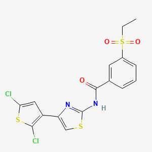 molecular formula C16H12Cl2N2O3S3 B6519558 N-[4-(2,5-dichlorothiophen-3-yl)-1,3-thiazol-2-yl]-3-(ethanesulfonyl)benzamide CAS No. 896365-36-9