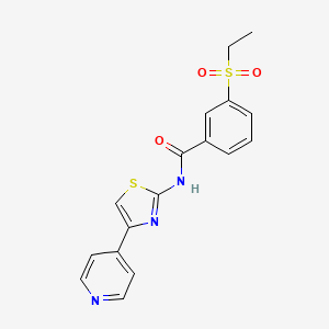 molecular formula C17H15N3O3S2 B6519562 3-(ethanesulfonyl)-N-[4-(pyridin-4-yl)-1,3-thiazol-2-yl]benzamide CAS No. 896365-49-4