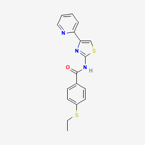 4-(ethylsulfanyl)-N-[4-(pyridin-2-yl)-1,3-thiazol-2-yl]benzamide