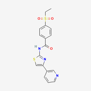 molecular formula C17H15N3O3S2 B6519571 4-(ethanesulfonyl)-N-[4-(pyridin-3-yl)-1,3-thiazol-2-yl]benzamide CAS No. 896365-63-2