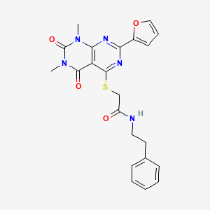 2-{[2-(furan-2-yl)-6,8-dimethyl-5,7-dioxo-5H,6H,7H,8H-[1,3]diazino[4,5-d]pyrimidin-4-yl]sulfanyl}-N-(2-phenylethyl)acetamide