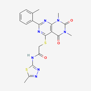 2-{[6,8-dimethyl-2-(2-methylphenyl)-5,7-dioxo-5H,6H,7H,8H-[1,3]diazino[4,5-d]pyrimidin-4-yl]sulfanyl}-N-(5-methyl-1,3,4-thiadiazol-2-yl)acetamide