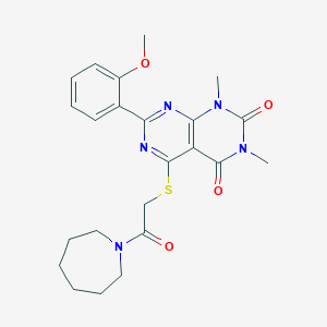 5-{[2-(azepan-1-yl)-2-oxoethyl]sulfanyl}-7-(2-methoxyphenyl)-1,3-dimethyl-1H,2H,3H,4H-[1,3]diazino[4,5-d]pyrimidine-2,4-dione