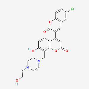 molecular formula C25H23ClN2O6 B6519709 6-chloro-7'-hydroxy-8'-{[4-(2-hydroxyethyl)piperazin-1-yl]methyl}-2H,2'H-[3,4'-bichromene]-2,2'-dione CAS No. 887216-80-0