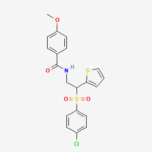 N-[2-(4-chlorobenzenesulfonyl)-2-(thiophen-2-yl)ethyl]-4-methoxybenzamide