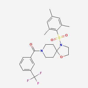 molecular formula C24H27F3N2O4S B6519721 8-[3-(trifluoromethyl)benzoyl]-4-(2,4,6-trimethylbenzenesulfonyl)-1-oxa-4,8-diazaspiro[4.5]decane CAS No. 903303-97-9