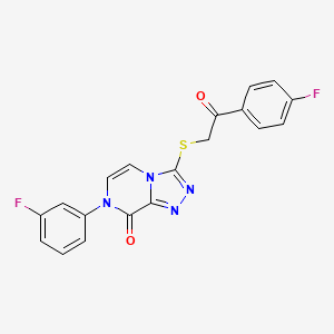 7-(3-fluorophenyl)-3-{[2-(4-fluorophenyl)-2-oxoethyl]sulfanyl}-7H,8H-[1,2,4]triazolo[4,3-a]pyrazin-8-one