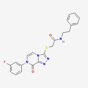 2-{[7-(3-fluorophenyl)-8-oxo-7H,8H-[1,2,4]triazolo[4,3-a]pyrazin-3-yl]sulfanyl}-N-(2-phenylethyl)acetamide