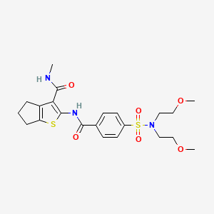 molecular formula C22H29N3O6S2 B6519756 2-{4-[bis(2-methoxyethyl)sulfamoyl]benzamido}-N-methyl-4H,5H,6H-cyclopenta[b]thiophene-3-carboxamide CAS No. 893101-22-9
