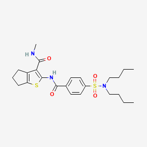 molecular formula C24H33N3O4S2 B6519769 2-[4-(dibutylsulfamoyl)benzamido]-N-methyl-4H,5H,6H-cyclopenta[b]thiophene-3-carboxamide CAS No. 893100-35-1