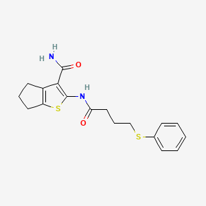 2-[4-(phenylsulfanyl)butanamido]-4H,5H,6H-cyclopenta[b]thiophene-3-carboxamide
