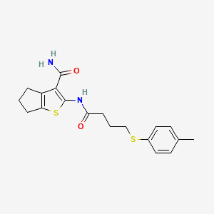 2-{4-[(4-methylphenyl)sulfanyl]butanamido}-4H,5H,6H-cyclopenta[b]thiophene-3-carboxamide