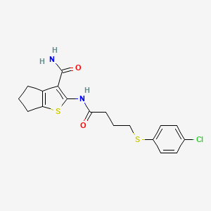 2-{4-[(4-chlorophenyl)sulfanyl]butanamido}-4H,5H,6H-cyclopenta[b]thiophene-3-carboxamide