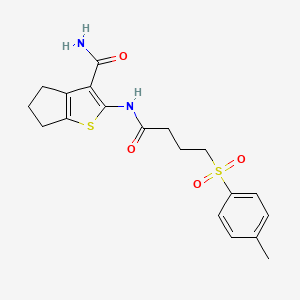 molecular formula C19H22N2O4S2 B6519814 2-[4-(4-methylbenzenesulfonyl)butanamido]-4H,5H,6H-cyclopenta[b]thiophene-3-carboxamide CAS No. 946337-78-6