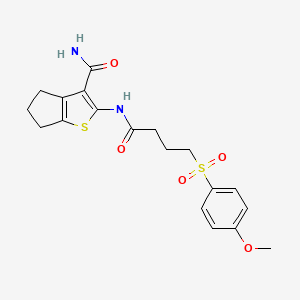 molecular formula C19H22N2O5S2 B6519818 2-[4-(4-methoxybenzenesulfonyl)butanamido]-4H,5H,6H-cyclopenta[b]thiophene-3-carboxamide CAS No. 946342-75-2