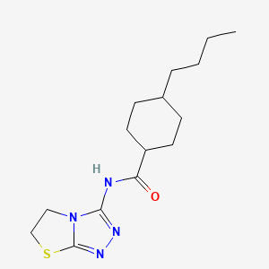 4-butyl-N-{5H,6H-[1,2,4]triazolo[3,4-b][1,3]thiazol-3-yl}cyclohexane-1-carboxamide