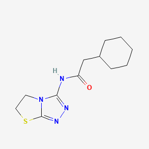 molecular formula C12H18N4OS B6519849 2-cyclohexyl-N-{5H,6H-[1,2,4]triazolo[3,4-b][1,3]thiazol-3-yl}acetamide CAS No. 932998-27-1