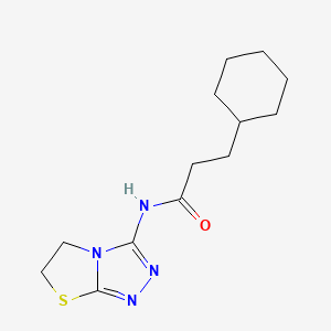 molecular formula C13H20N4OS B6519859 3-cyclohexyl-N-{5H,6H-[1,2,4]triazolo[3,4-b][1,3]thiazol-3-yl}propanamide CAS No. 933239-32-8