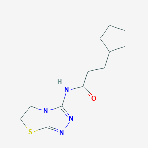 B6519861 3-cyclopentyl-N-{5H,6H-[1,2,4]triazolo[3,4-b][1,3]thiazol-3-yl}propanamide CAS No. 932998-31-7