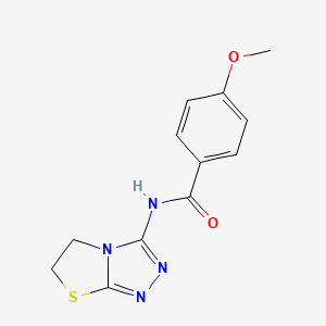 molecular formula C12H12N4O2S B6519896 4-methoxy-N-{5H,6H-[1,2,4]triazolo[3,4-b][1,3]thiazol-3-yl}benzamide CAS No. 933239-48-6