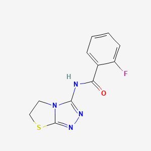 2-fluoro-N-{5H,6H-[1,2,4]triazolo[3,4-b][1,3]thiazol-3-yl}benzamide