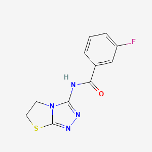 molecular formula C11H9FN4OS B6519926 3-fluoro-N-{5H,6H-[1,2,4]triazolo[3,4-b][1,3]thiazol-3-yl}benzamide CAS No. 932998-73-7
