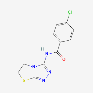 B6519928 4-chloro-N-{5H,6H-[1,2,4]triazolo[3,4-b][1,3]thiazol-3-yl}benzamide CAS No. 932998-78-2