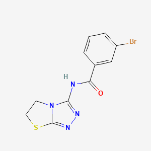 molecular formula C11H9BrN4OS B6519933 3-bromo-N-{5H,6H-[1,2,4]triazolo[3,4-b][1,3]thiazol-3-yl}benzamide CAS No. 933006-28-1