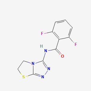 molecular formula C11H8F2N4OS B6519942 2,6-difluoro-N-{5H,6H-[1,2,4]triazolo[3,4-b][1,3]thiazol-3-yl}benzamide CAS No. 932998-83-9