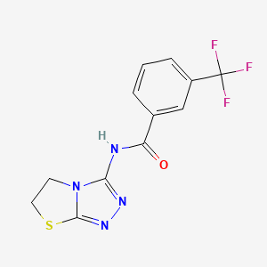 molecular formula C12H9F3N4OS B6519951 N-{5H,6H-[1,2,4]triazolo[3,4-b][1,3]thiazol-3-yl}-3-(trifluoromethyl)benzamide CAS No. 932998-87-3