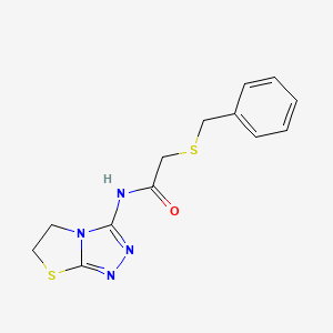 molecular formula C13H14N4OS2 B6519973 2-(benzylsulfanyl)-N-{5H,6H-[1,2,4]triazolo[3,4-b][1,3]thiazol-3-yl}acetamide CAS No. 946293-10-3